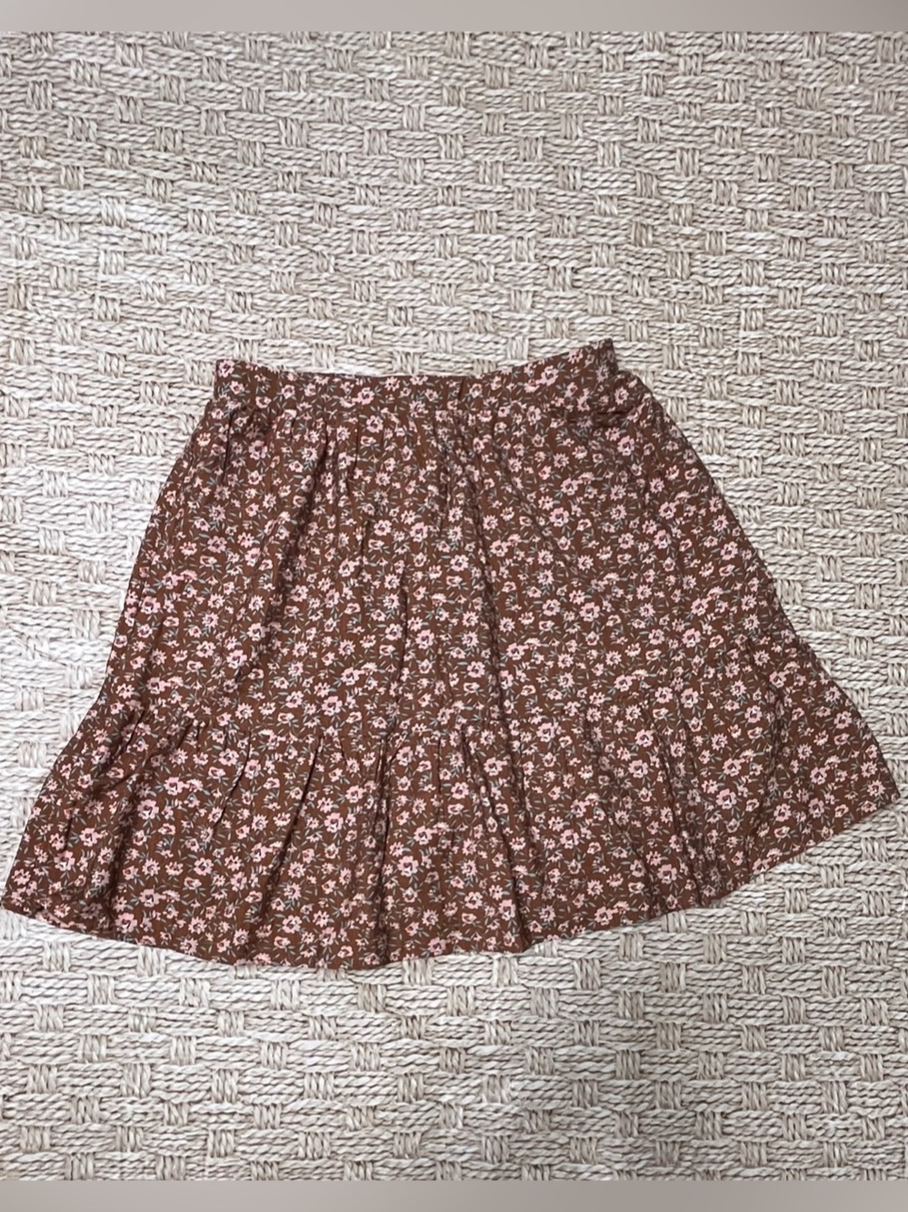 Gilli Floral Mini Skirt 2Brown & Pink Size Medium NWT